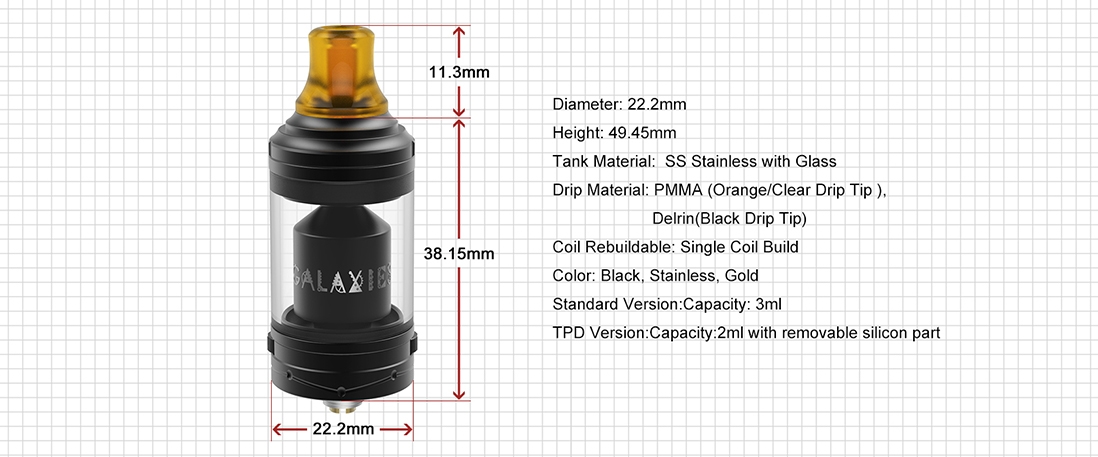 Vapefly Galaxies MTL RTA Parameter