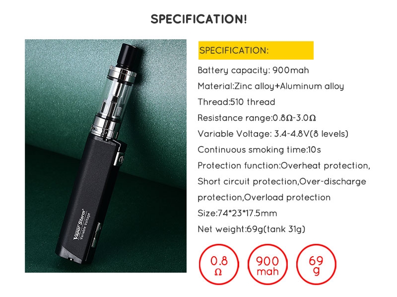 Vapor Storm MINI 16 Kit features