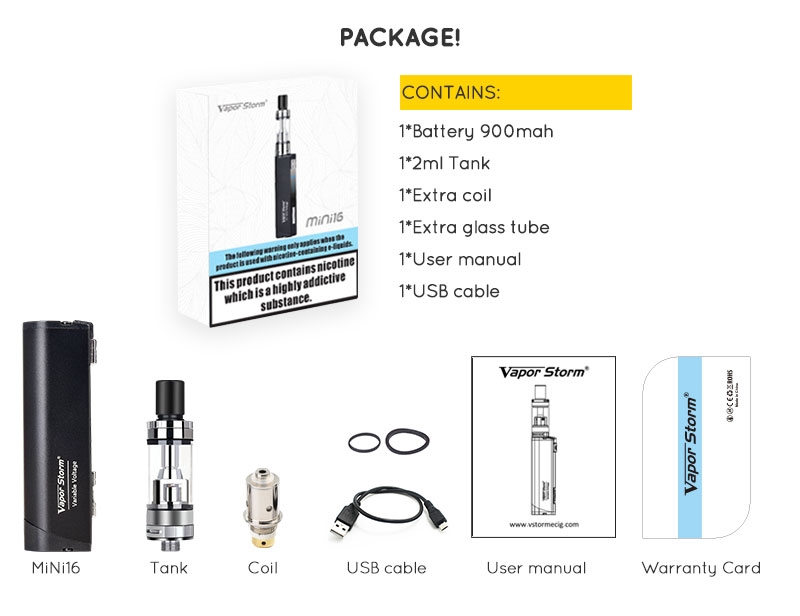 Vapor Storm MINI 16 Kit Package