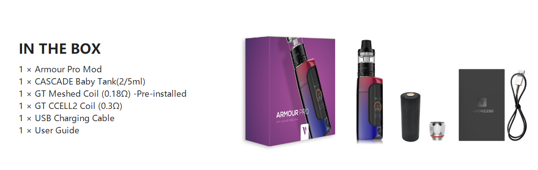 Vaporesso Armour Pro Kit 5ml package