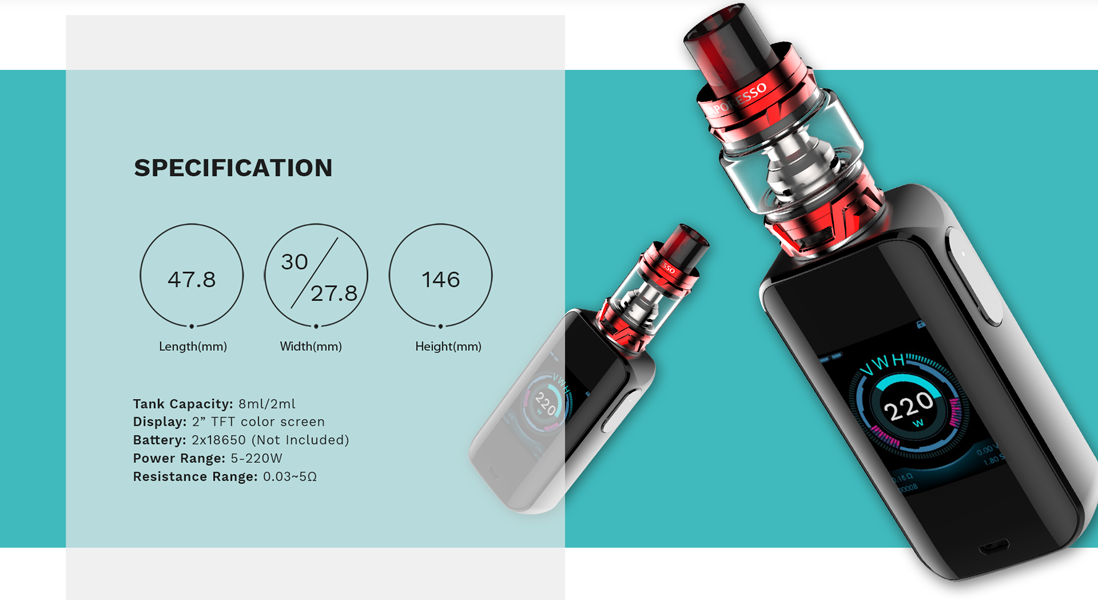 Vaporesso LUXE with SKRR Kit parameters