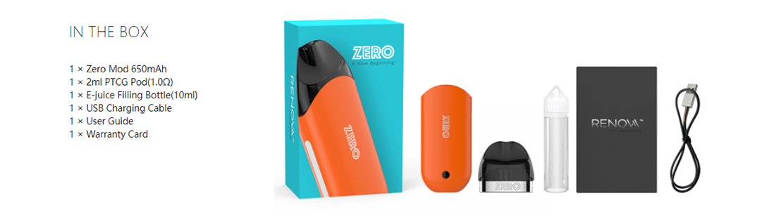 Vaporesso Renova Zero Pod Kit Packing List