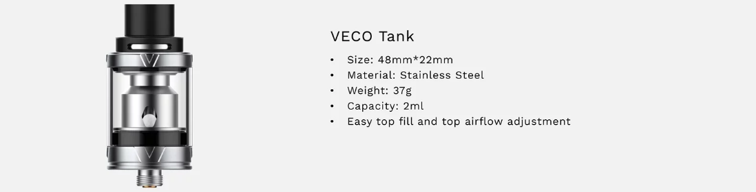 Vaporesso veco 2ml top filling tank