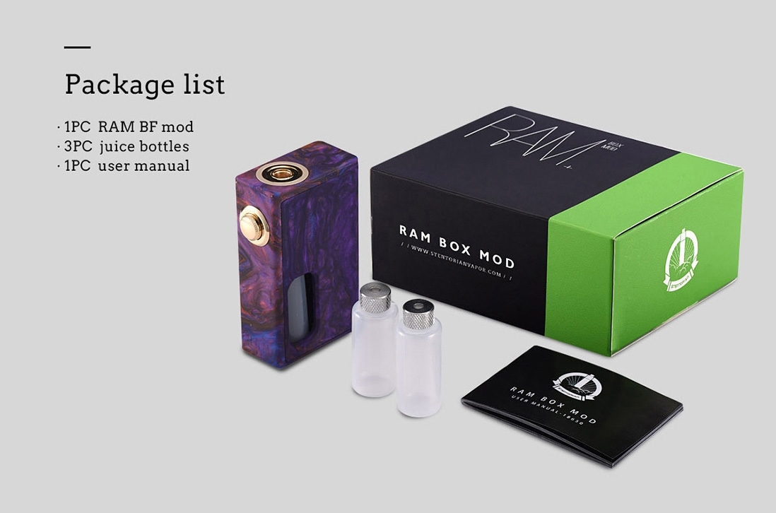 Wotofo Stentorian RAM BF Mod Packing List