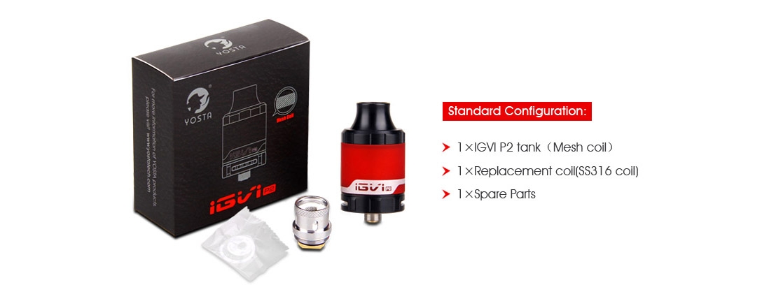 Yosta IGVI P2 Atomizer Packing List