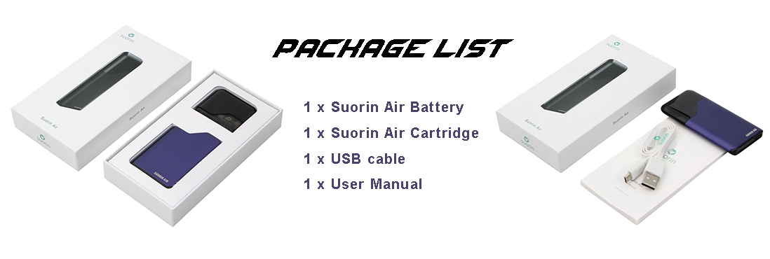 Suorin Air Pod AIO Kit Package List